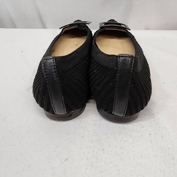 Women's Jade Black Pointy Heal Buckle Ballet Flats Size 6.5 - Picture 4 of 9
